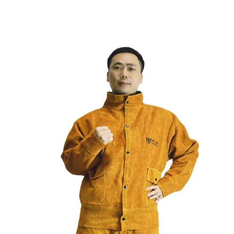 W-2130 金黃色牛皮全皮焊工上衣  L-XXXL