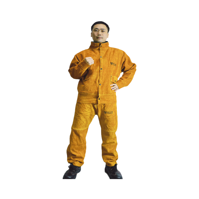 W-9600 金黃色牛皮全皮焊工褲 L-XXL